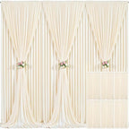 6 Panels Champagne Backdrop Curtain for Parties Wedding Baby Shower Wrinkle Free Photo Curtains Backdrop Drapes