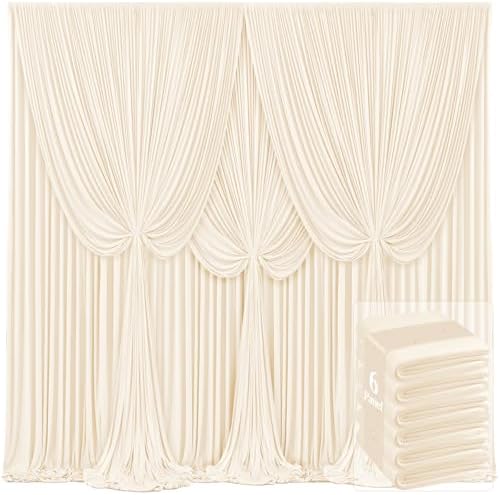 6 Panels Champagne Backdrop Curtains for Wedding Party Wrinkle Free Backdrops Curtain Drapes Fabric Decorations