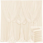 6 Panels Champagne Backdrop Curtains for Wedding Party Wrinkle Free Backdrops Curtain Drapes Fabric Decorations