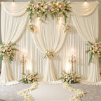 6 Panels Champagne Backdrop Curtains for Wedding Party Wrinkle Free Backdrops Curtain Drapes Fabric Decorations, alternate