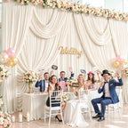 6 Panels Champagne Backdrop Curtains for Wedding Party Wrinkle Free Backdrops Curtain Drapes Fabric Decorations, alternate