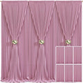 6 Panels Dusty Pink Backdrop Curtain for Parties Wedding Wrinkle Free Pink Photo Curtains Backdrop Drapes Fabric