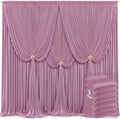 6 Panels Dusty Pink Backdrop Curtains for Wedding Party Wrinkle Free Backdrops Curtain Drapes Fabric Decorations