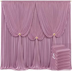 6 Panels Dusty Pink Backdrop Curtains for Wedding Party Wrinkle Free Backdrops Curtain Drapes Fabric Decorations