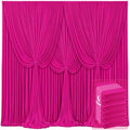 6 Panels Hot Pink Backdrop Curtains for Wedding Party Wrinkle Free Backdrops Curtain Drapes Fabric Decorations