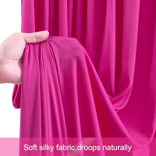 6 Panels Hot Pink Backdrop Curtains for Wedding Party Wrinkle Free Backdrops Curtain Drapes Fabric Decorations, alternate