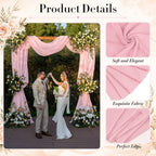 6 Panels Light Pink Wedding Arch Draping Fabric 29" X 20FT Sheer Chiffon Drapes Bridal Baby Shower Backdrop for, alternate