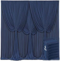 6 Panels Navy Blue Backdrop Curtains for Wedding Party Wrinkle Free Backdrops Curtain Drapes Fabric Decorations