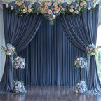 6 Panels Navy Blue Backdrop Curtains for Wedding Party Wrinkle Free Backdrops Curtain Drapes Fabric Decorations, alternate