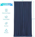 6 Panels Navy Blue Backdrop Curtains for Wedding Party Wrinkle Free Backdrops Curtain Drapes Fabric Decorations, alternate