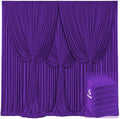 6 Panels Purple Backdrop Curtains for Wedding Party Wrinkle Free Backdrops Curtain Drapes Fabric Decorations