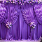 6 Panels Purple Backdrop Curtains for Wedding Party Wrinkle Free Backdrops Curtain Drapes Fabric Decorations, alternate view