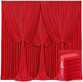 6 Panels Red Backdrop Curtains for Wedding Party Wrinkle Free Backdrops Curtain Drapes Fabric Decorations Photo