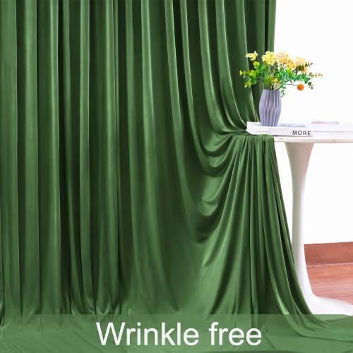 6 Panels Valley Green Backdrop Curtain for Parties Wrinkle Free Dark Green Photo Curtains Backdrop Drapes Fabric, alternate