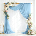 6 Panels Wedding Arch Draping Fabric 29" X 20FT Baby Blue Sheer Chiffon Drapes Bridal Baby Shower Backdrop for
