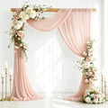 6 Panels Wedding Arch Draping Fabric Light Peach 29" X 20FT Sheer Chiffon Drapes Bridal Baby Shower Backdrop for
