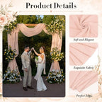 6 Panels Wedding Arch Draping Fabric Light Peach 29" X 20FT Sheer Chiffon Drapes Bridal Baby Shower Backdrop for, alternate