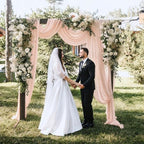 6 Panels Wedding Arch Draping Fabric Light Peach 29" X 20FT Sheer Chiffon Drapes Bridal Baby Shower Backdrop for, alternate