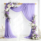 6 Panels Wedding Arch Draping Fabric Lilac 29" X 20FT Sheer Backdrop Chiffon Drapes for Wedding Ceremony Bridal