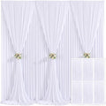 6 Panels White Backdrop Curtain for Parties Wedding Wrinkle Free White Photo Curtains Backdrop Drapes Fabric