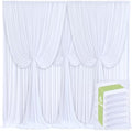 6 Panels White Backdrop Curtains for Wedding Party Wrinkle Free Backdrops Curtain Drapes Fabric Decorations