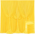 6 Panels Yellow Backdrop Curtains for Wedding Party Wrinkle Free Backdrops Curtain Drapes Fabric Decorations
