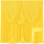 6 Panels Yellow Backdrop Curtains for Wedding Party Wrinkle Free Backdrops Curtain Drapes Fabric Decorations