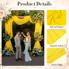 6 Panels Yellow Wedding Arch Draping Fabric 29" X 20FT Chiffon Sheer Drapes Backdrop for Wedding Ceremony Bridal, alternate