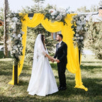 6 Panels Yellow Wedding Arch Draping Fabric 29" X 20FT Chiffon Sheer Drapes Backdrop for Wedding Ceremony Bridal, alternate