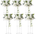 6 Pcs 20 Inch Wedding Centerpieces for Tables Flower Stand in Clear