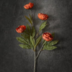 6 Pcs 27" Artificial Fall Peony Silk Flower Stems for Vase Decor(Orange), alternate view 2
