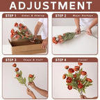 6 Pcs 27" Artificial Fall Peony Silk Flower Stems for Vase Decor(Orange), alternate view 5