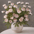 6 Pcs 27" Artificial Peony Silk Flower Stems for Vase Decor(Beige) in Beige