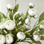 6 Pcs 27" Artificial Peony Stems Faux Silk Flowers White, alternate view 4