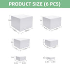 6 PCS 3-8 Inch Buffet Risers and Stands, Food Risers for Buffet Table in White, alternate view 3
