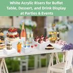 6 PCS 3-8 Inch Buffet Risers and Stands, Food Risers for Buffet Table in White, alternate view 4