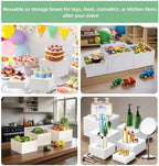 6 PCS 3-8 Inch Buffet Risers and Stands, Food Risers for Buffet Table in White, alternate view 5