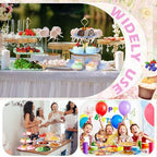 6 Pcs 3 Tier Cupcake Stand Tea Party Trays 3 Tier Serving Tray Plastic Dessert Stand Cake Fruit Candy Display, alternate view