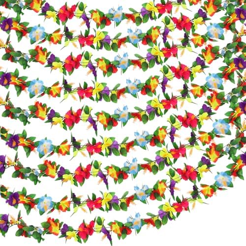 6 Pcs 31 ft Tropical Hibiscus Flower Garland for Hawaiian Luau Party