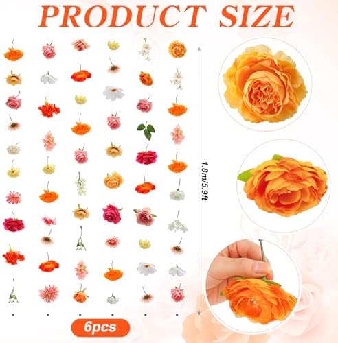 6 Pcs 35.4 ft Hanging Flower Artificial Wildflower Garlands Floral Vines, alternate view 2