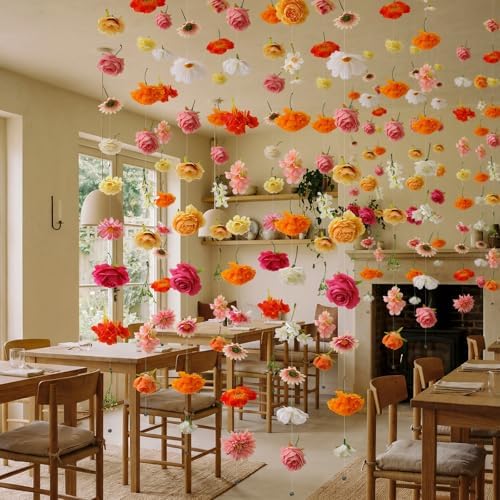 6 Pcs 35.4 ft Hanging Flower Artificial Wildflower Garlands Floral Vines, alternate view 5
