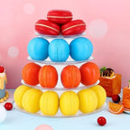 6 Pcs 4 Tiers Macaron Tower Stand Cupcake Display Rack in Clear, alternate view 2