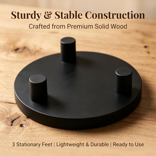 6 PCS 5/6/8 Inch Wooden Risers for Display Wood Pedestal Stand (Black) in Black, alternate view 5