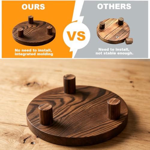 6 PCS 5/6/8 Inch Wooden Risers for Display Wood Pedestal Stand (Brown) in Wood, alternate view 4