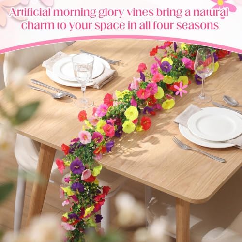 6 Pcs 6 ft Artificial Flower Vine Garland Decoration in Multi Color, alternate view 3