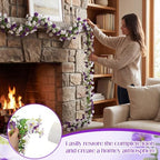 6 Pcs 6 ft Artificial Morning Glory Flower Vine Garland Decor in Purple White, alternate view 5
