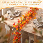 6 Pcs 6 ft Fall Artificial Flower Garland for Thanksgiving Decor in Fall 2 Color, alternate view 3