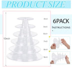 6 Pcs 6 Tiers Macaron Tower Stand Cupcake Display Rack in Clear, alternate view 3
