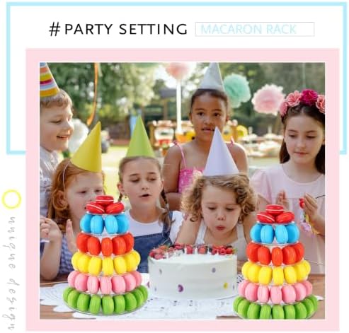 6 Pcs 6 Tiers Macaron Tower Stand Cupcake Display Rack in Clear, alternate view 6