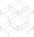 6 Pcs Acrylic Box Nesting Display Box Risers for Display 5 Sided Clear Stand Transparent Cases with Hollow